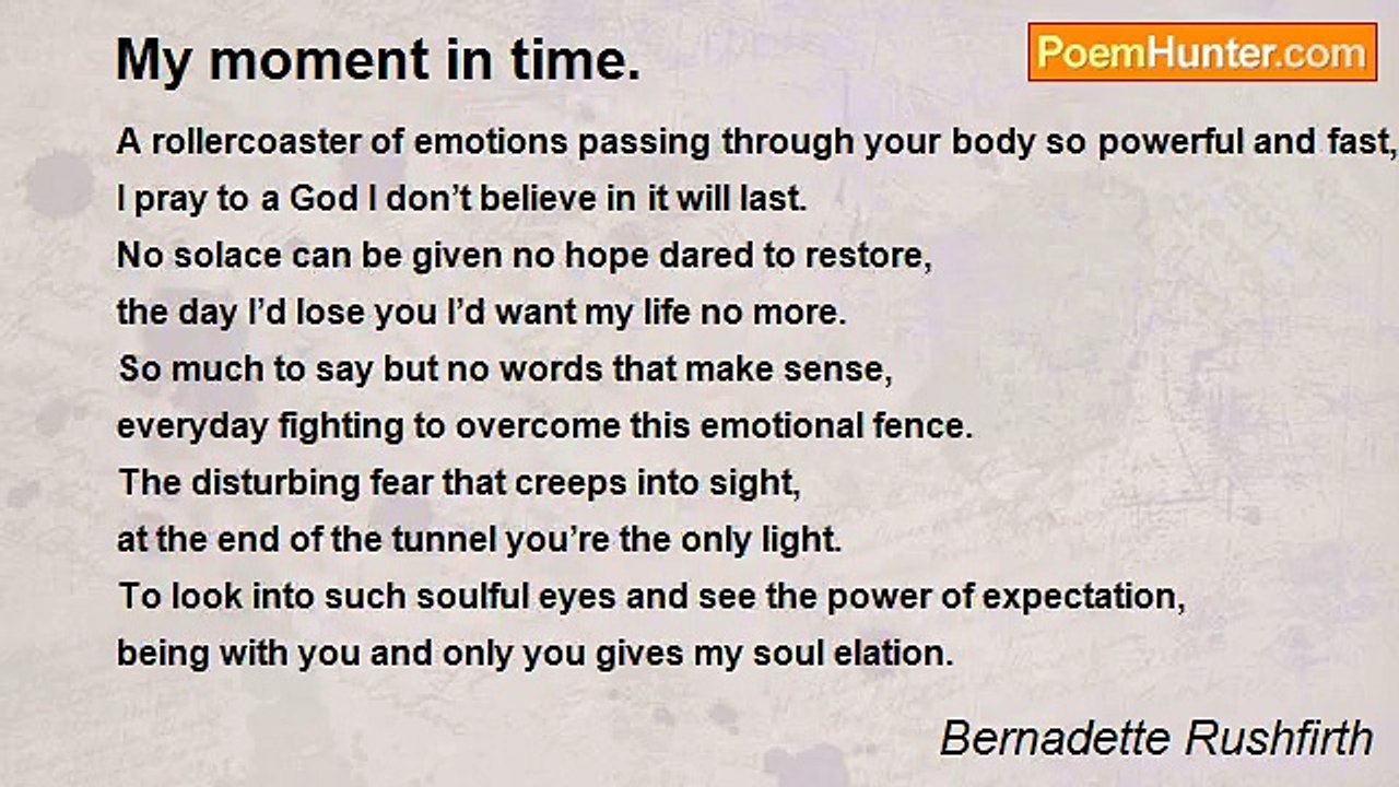 Bernadette Rushfirth - My moment in time.
