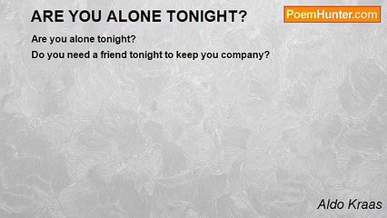 Aldo Kraas - ARE YOU ALONE TONIGHT?
