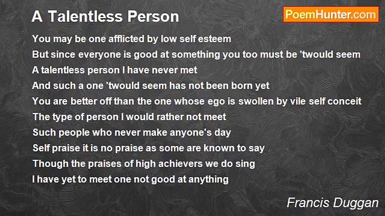 Francis Duggan - A Talentless Person