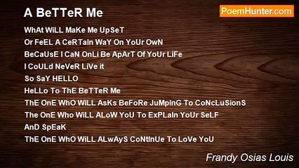 Frandy Osias Louis - A BeTTeR Me