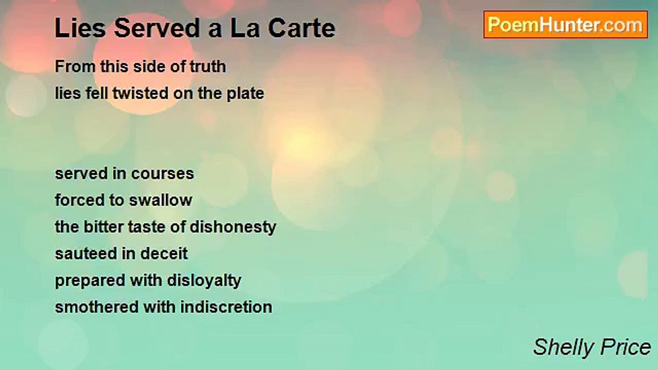 Shelly Price - Lies Served a La Carte