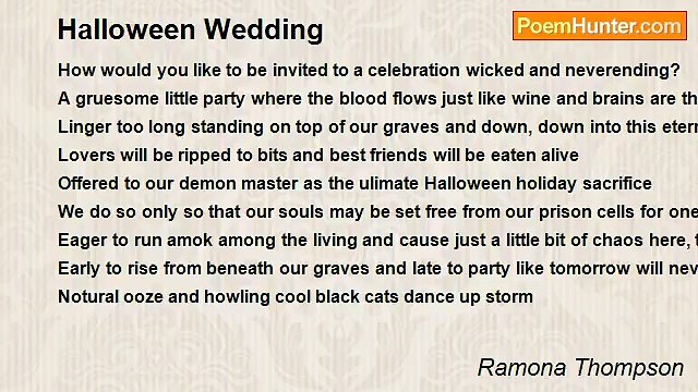 Ramona Thompson - Halloween Wedding