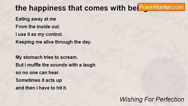 Wishing For Perfection - the happiness that comes with being thin.