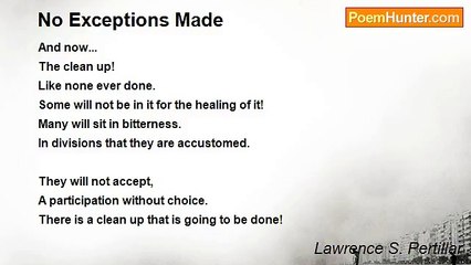 Lawrence S. Pertillar - No Exceptions Made