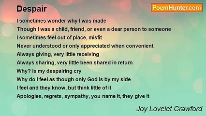 Joy Lovelet Crawford - Despair