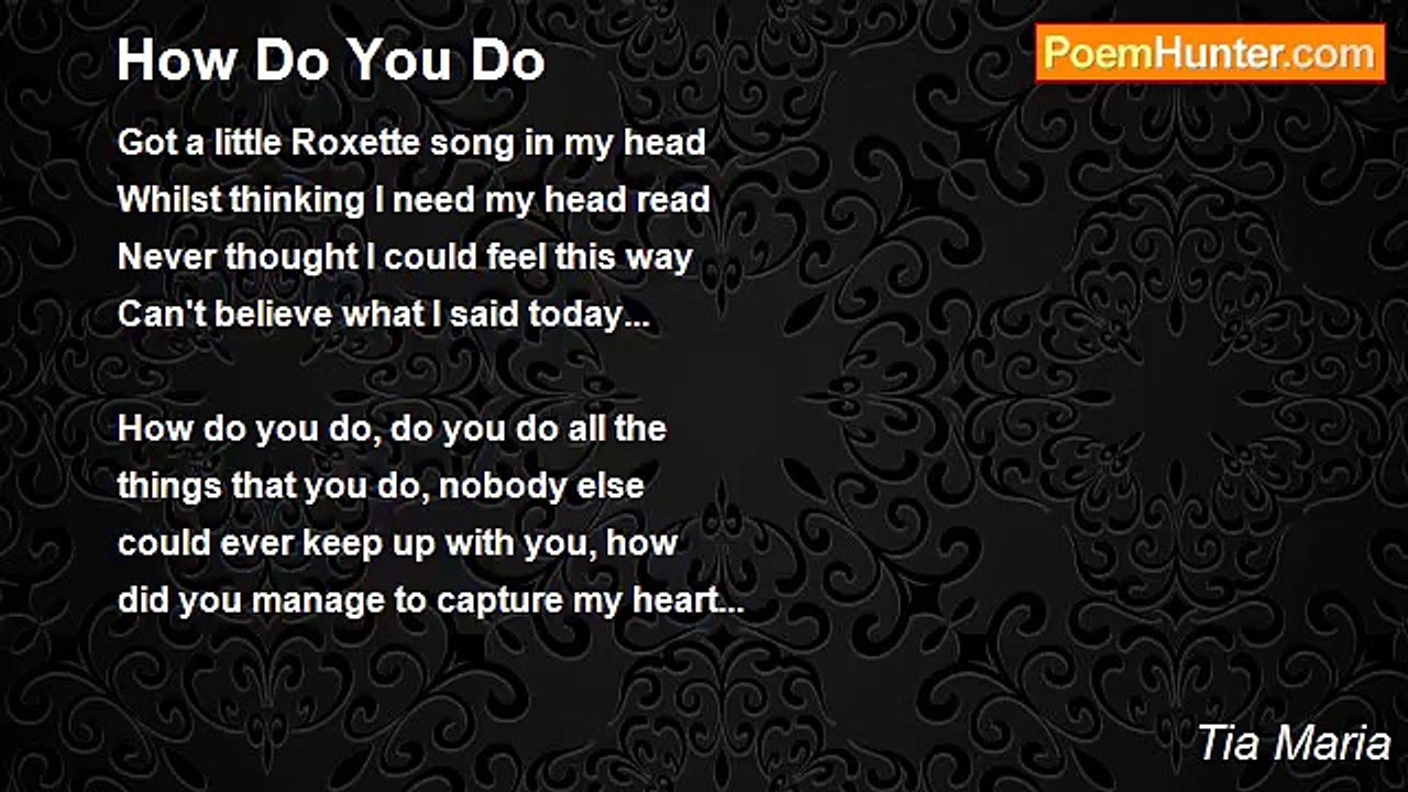 Tia Maria - How Do You Do