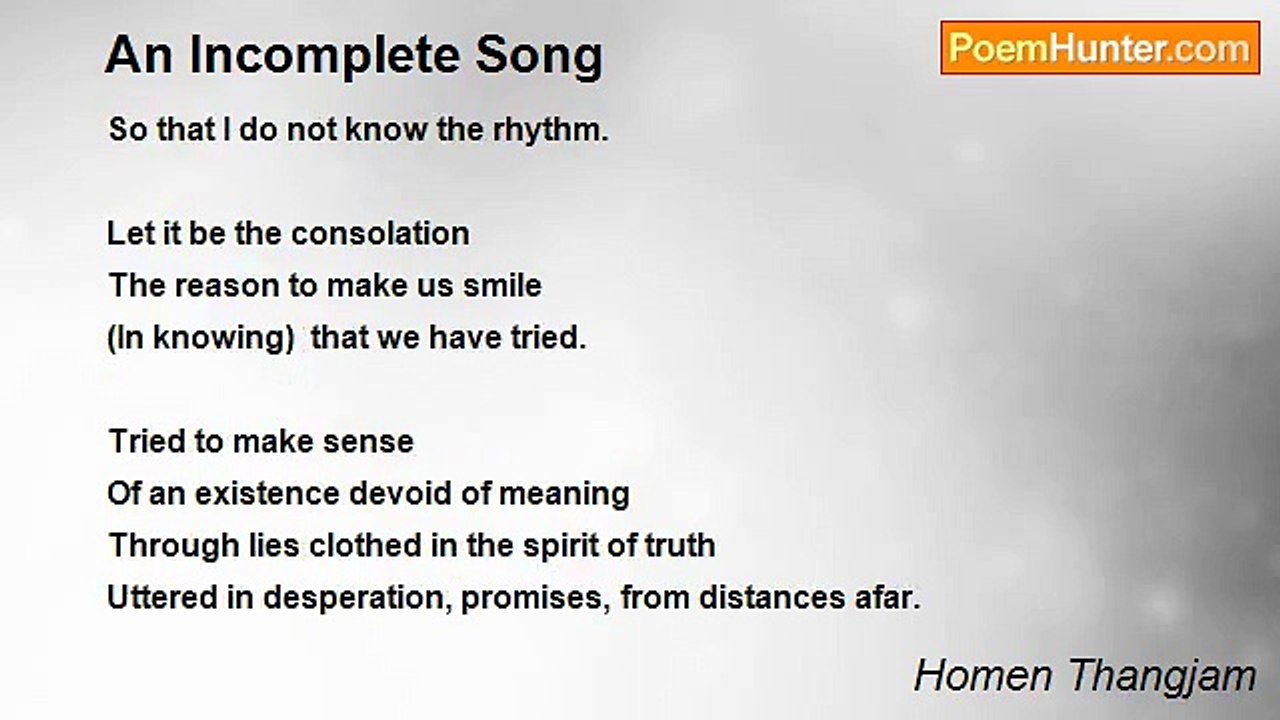Homen Thangjam - An Incomplete Song