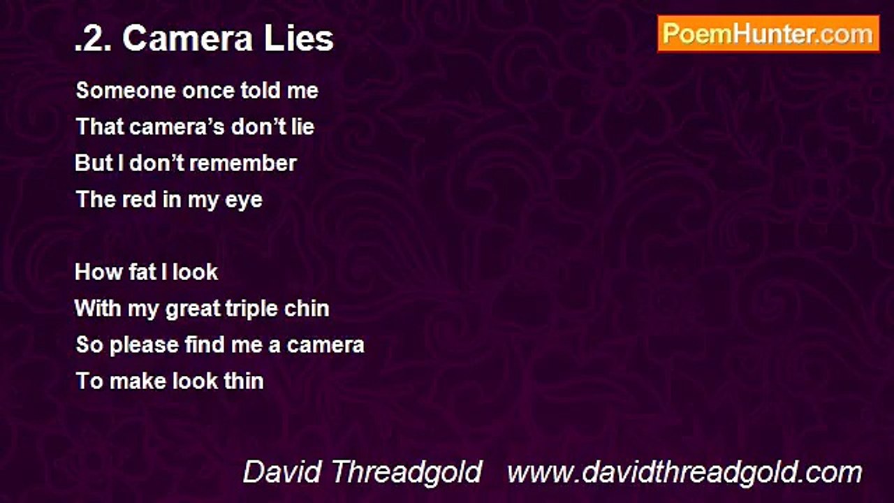 David Threadgold   www.davidthreadgold.com - .2. Camera Lies