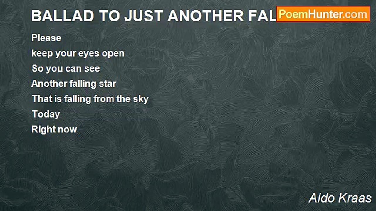 Aldo Kraas - BALLAD TO JUST ANOTHER FALLING STAR