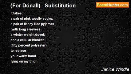 Janice Windle - (For Dónall)   Substitution