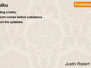 Justin Robert Cooper - Haiku