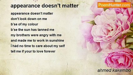 ahmed kakembo - appearance doesn't matter