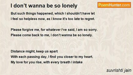 suvrishti jain - I don’t wanna be so lonely