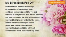 Is It Poetry - My Birds Beak Fell Off