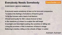 Ashram Ashram - Everybody Needs Somebody