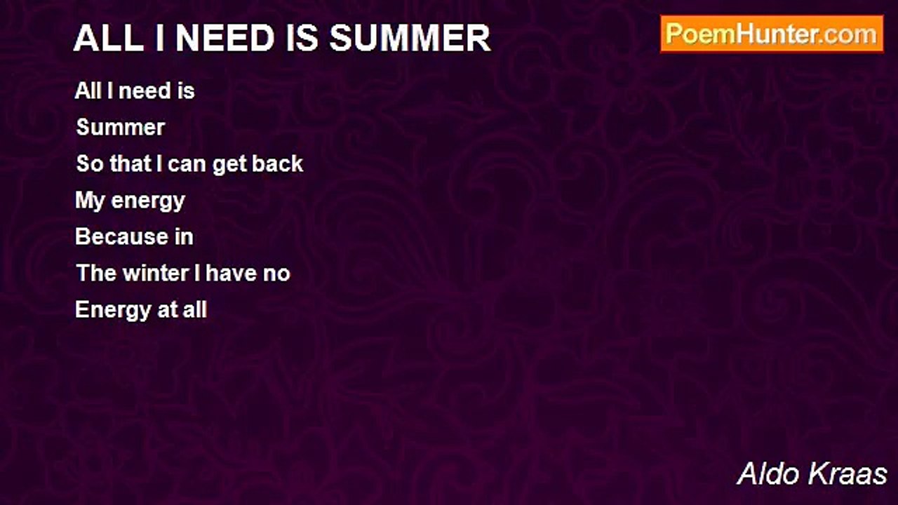 Aldo Kraas - ALL I NEED IS SUMMER
