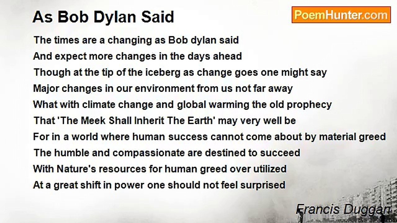 Francis Duggan - As Bob Dylan Said