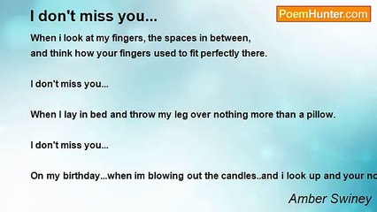 Amber Swiney - I don't miss you...