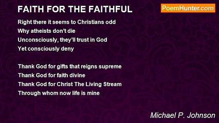 Michael P. Johnson - FAITH FOR THE FAITHFUL