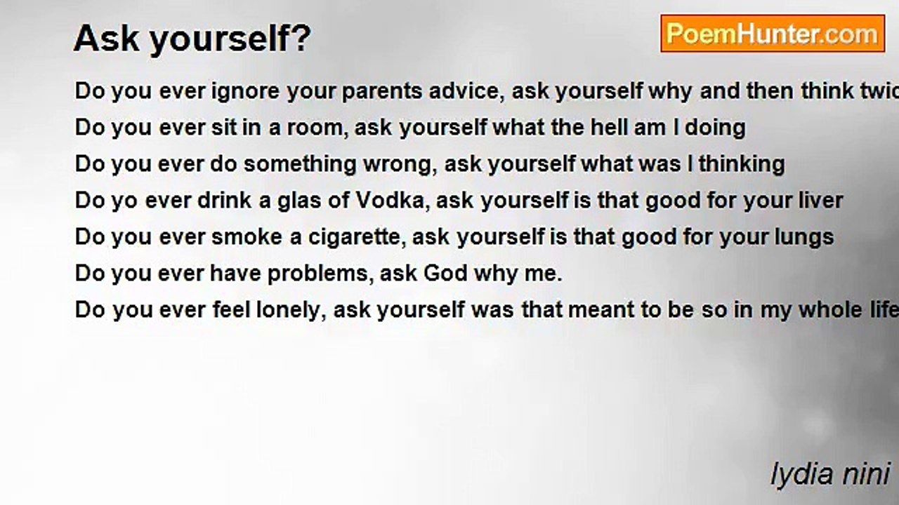 lydia nini - Ask yourself?