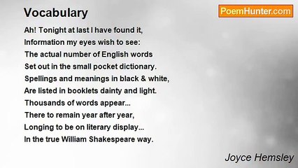 Joyce Hemsley - Vocabulary
