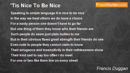 Francis Duggan - 'Tis Nice To Be Nice