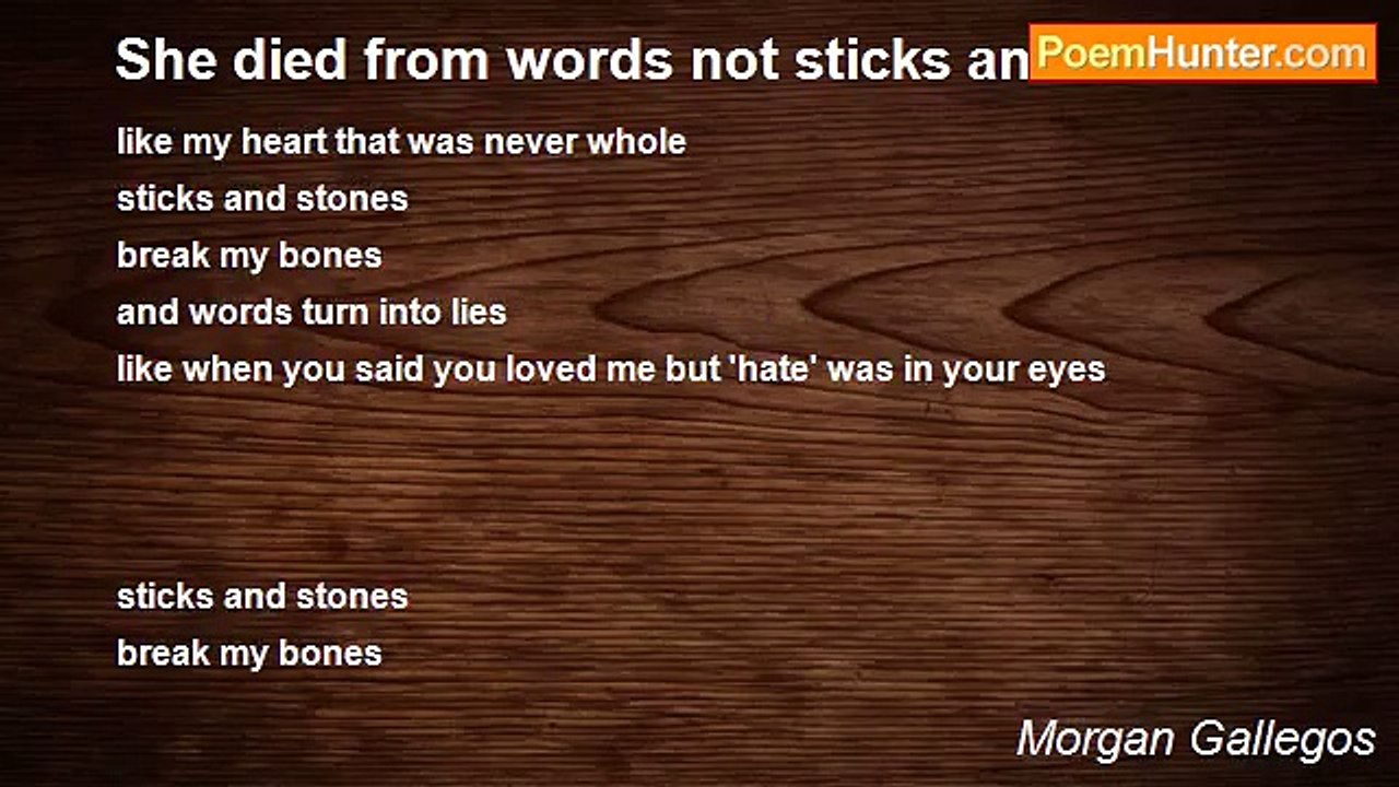 Morgan Gallegos - She died from words not sticks and stones