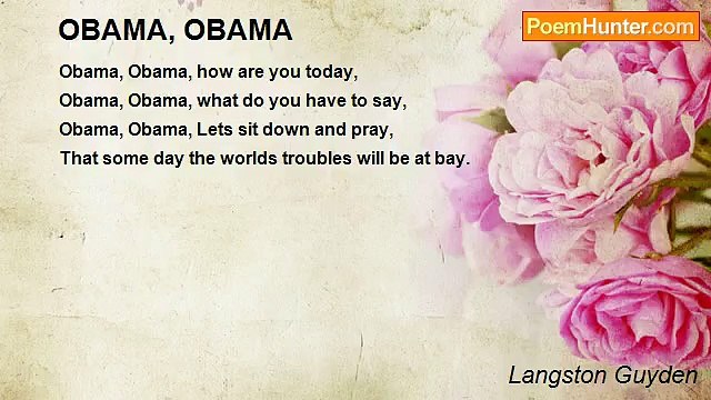 Langston Guyden - OBAMA, OBAMA