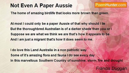 Francis Duggan - Not Even A Paper Aussie