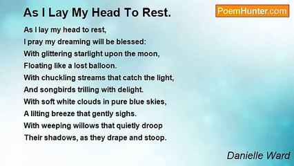 Danielle Ward - As I Lay My Head To Rest.