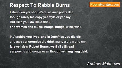 Andrew Matthews - Respect To Rabbie Burns