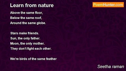 Seetha raman - Learn from nature