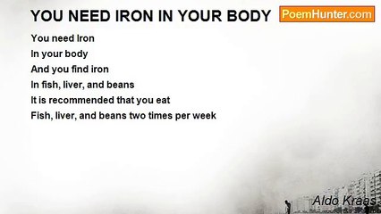 Aldo Kraas - YOU NEED IRON IN YOUR BODY
