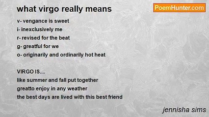 jennisha sims - what virgo really means