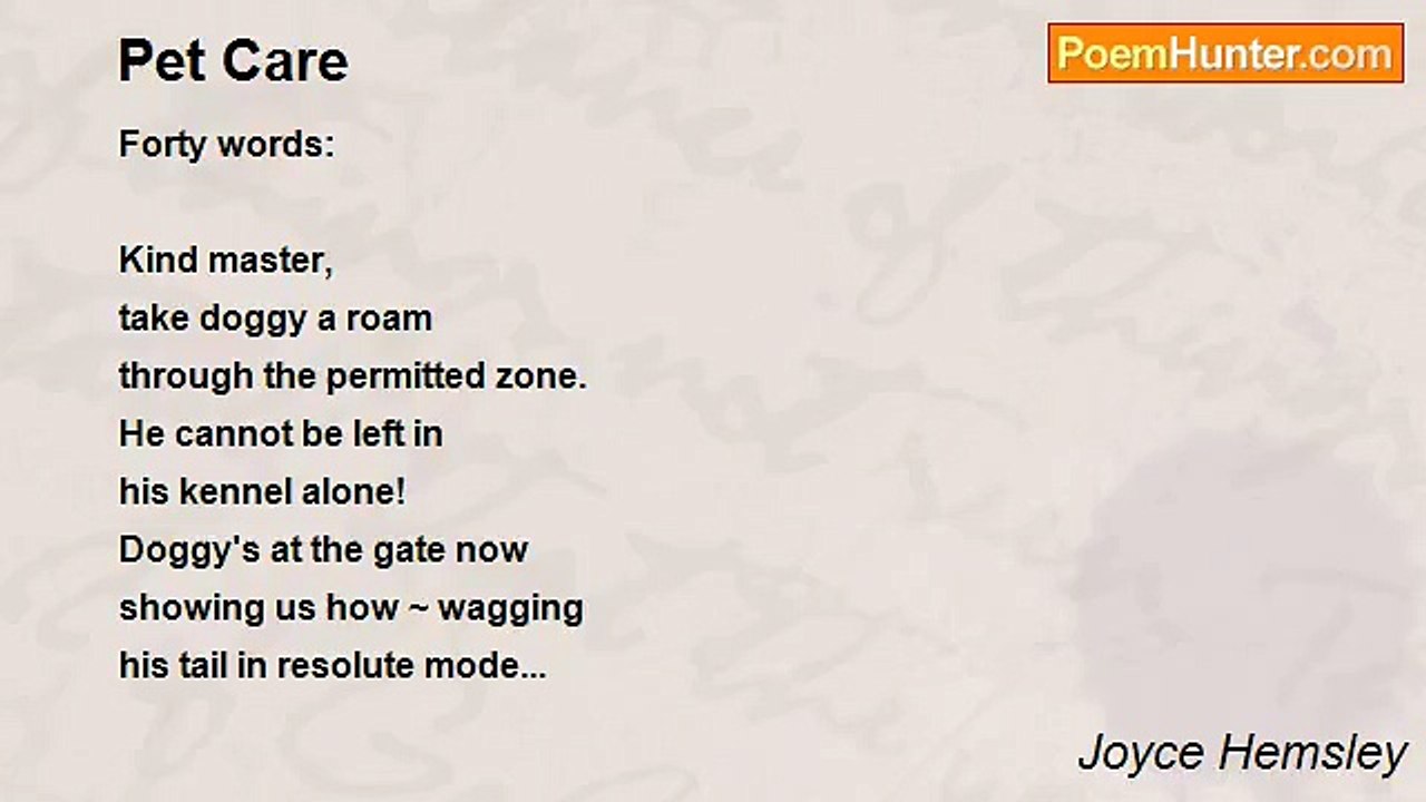 Joyce Hemsley - Pet Care
