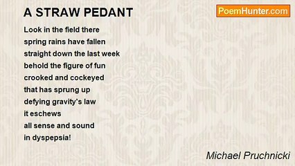 Michael Pruchnicki - A STRAW PEDANT