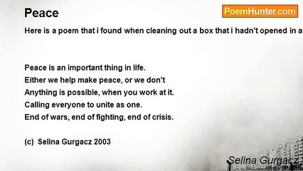 Selina Gurgacz - Peace
