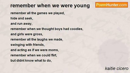 kaitie cicero - remember when we were young