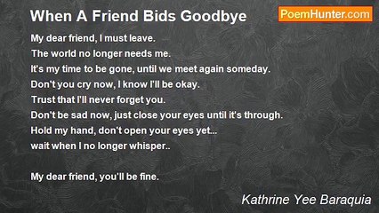 Kathrine Yee Baraquia - When A Friend Bids Goodbye
