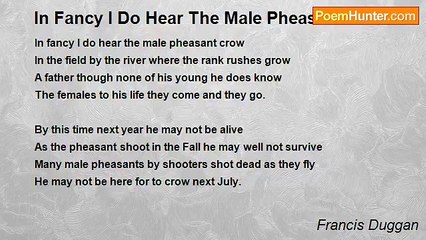 Francis Duggan - In Fancy I Do Hear The Male Pheasant Crow
