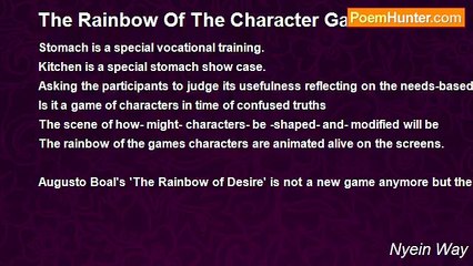 Nyein Way - The Rainbow Of The Character Game