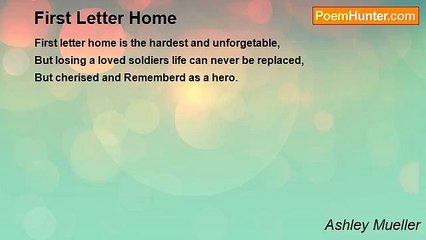 Ashley Mueller - First Letter Home
