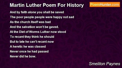 Smeliton Paynes - Martin Luther Poem For History