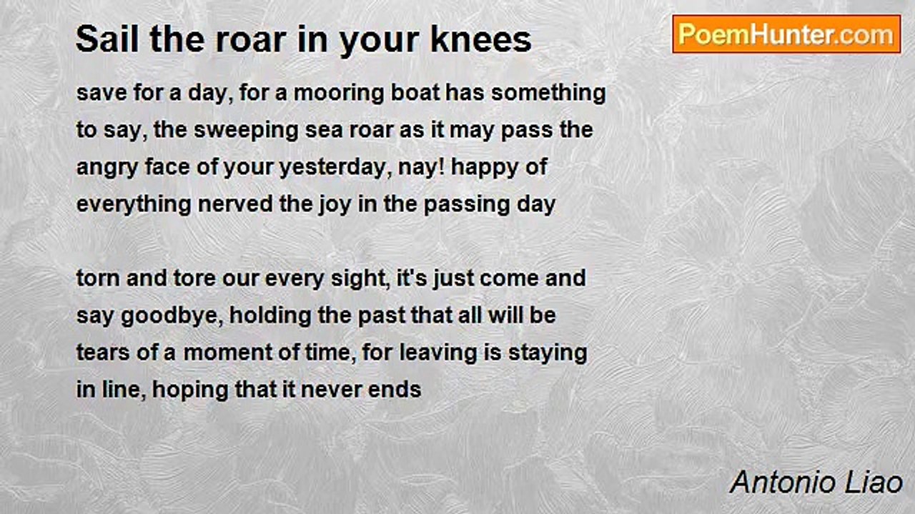 Antonio Liao - Sail the roar in your knees