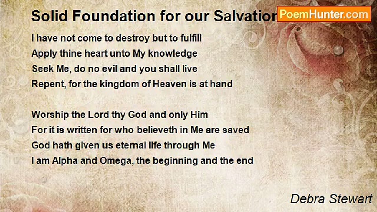 Debra Stewart - Solid Foundation for our Salvation