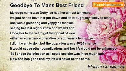 Elusive Conclusive - Goodbye To Mans Best Friend