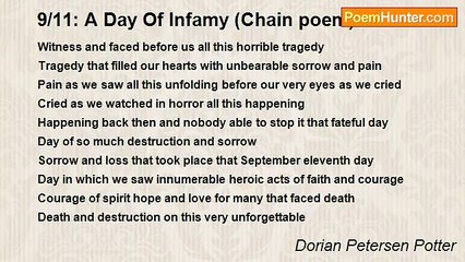 Dorian Petersen Potter - 9/11: A Day Of Infamy (Chain poem)