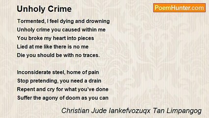 Christian Jude Iankefvozuqx Tan Limpangog - Unholy Crime