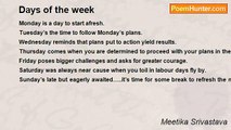 Meetika Srivastava - Days of the week
