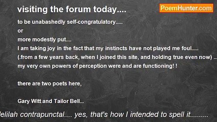 delilah contrapunctal.... yes, that's how I intended to spell it......... - visiting the forum today....